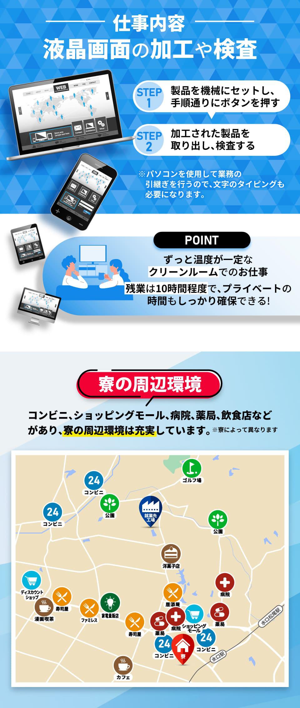 仕事内容と寮の周辺環境