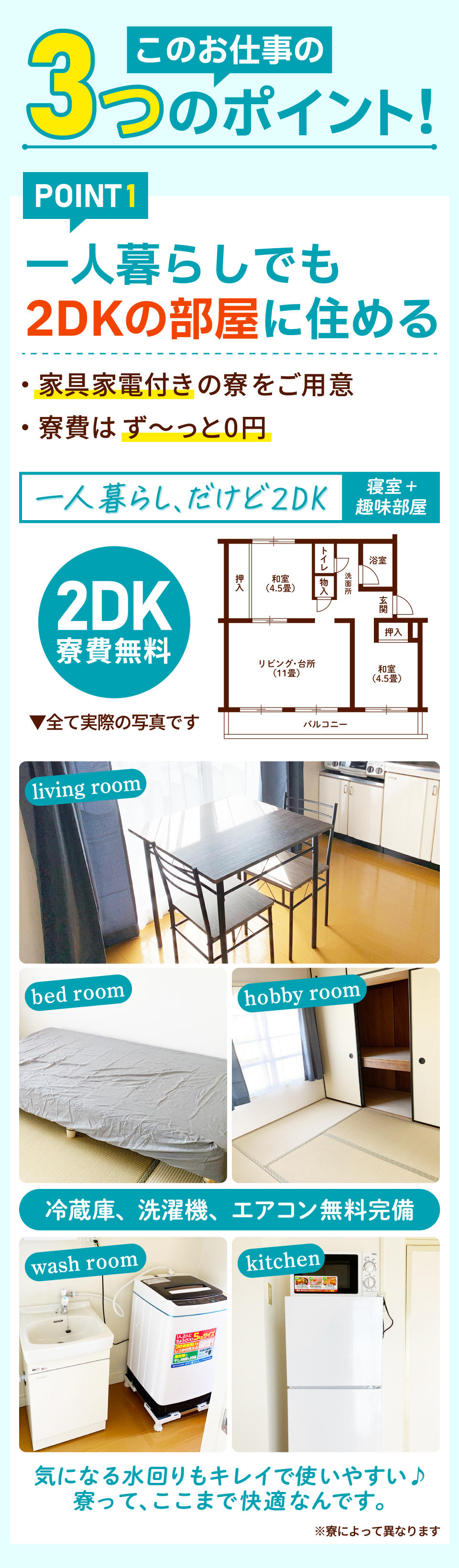 一人暮らしでも2DKの部屋に住める