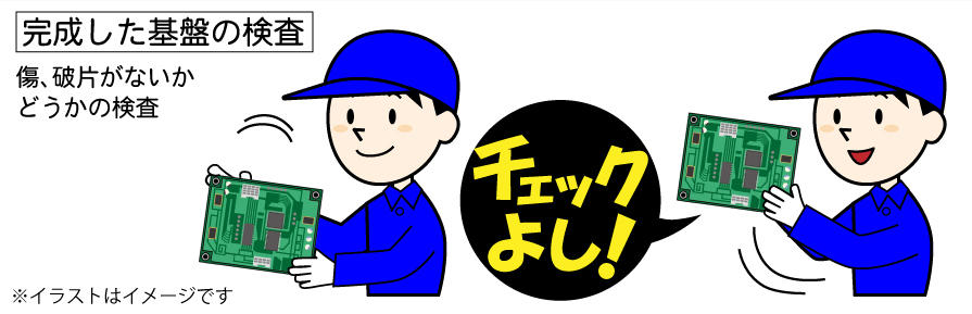 電子部品の検査イラスト