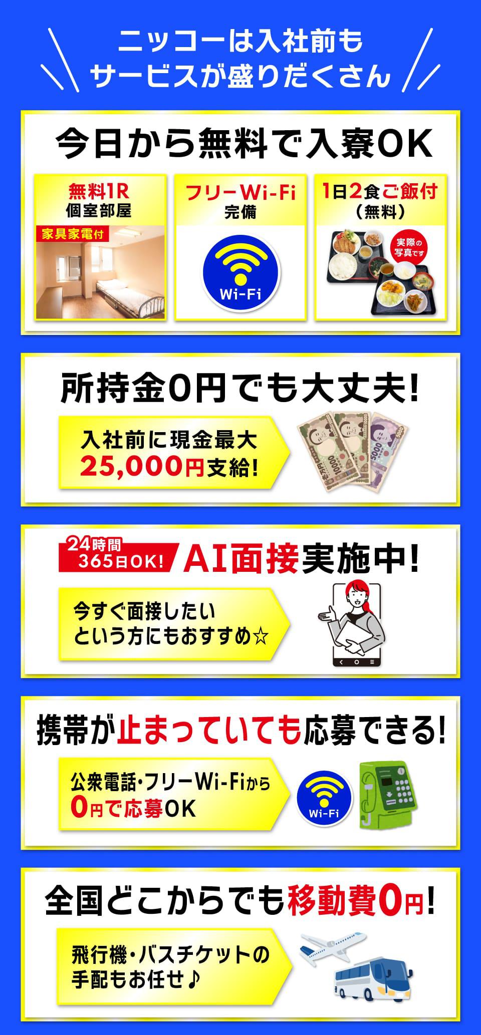 入社前からサービスが盛りだくさん