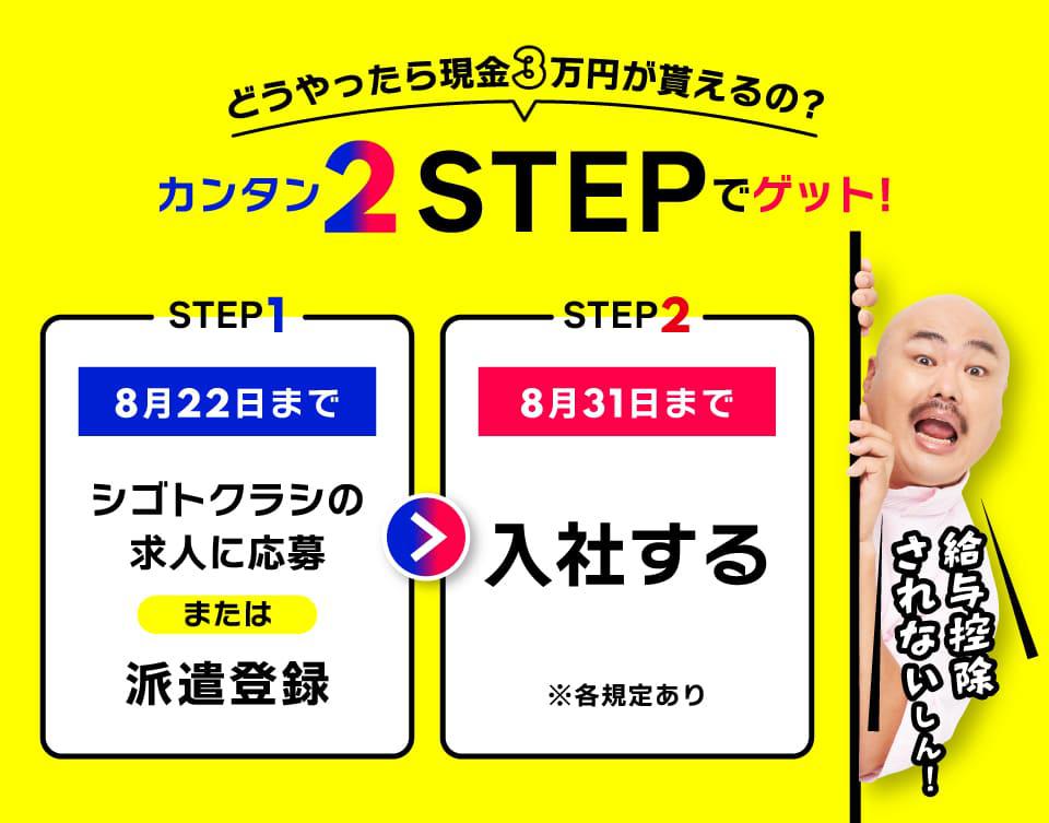 かんたん2STEPで現金GET